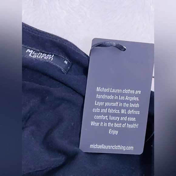 Michael Lauren Darren Black One Shoulder Tank Dress Drawstring Side Size Medium - Picture 11 of 12